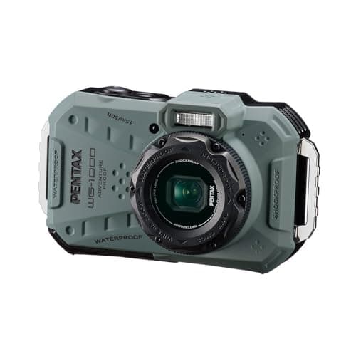Image of PENTAX WG-1000 waterproof digital compact camera, designed for casual outdoor and underwater photography, waterproof to a depth of 15 meters, for up to one hour of continuous operation