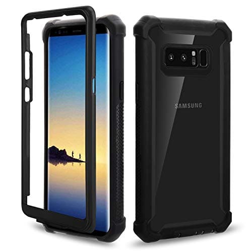 Image of Asuwish Phone Case for Samsung Galaxy Note 8 Cover Rugged Shockproof Hard Drop Proof Full Body Protective Heavy Duty Hybrid Mobile Dual Layer Cell Accessories Note8 Not S8 Gaxaly Women Men Black