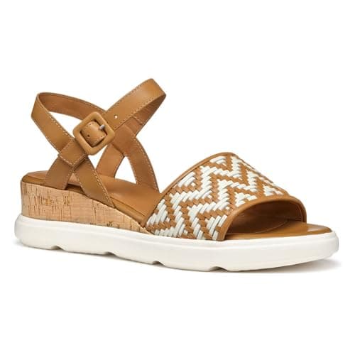 Image of Geox D PISA B, Women’s Wedge Sandal, Camel/Papyrus,
