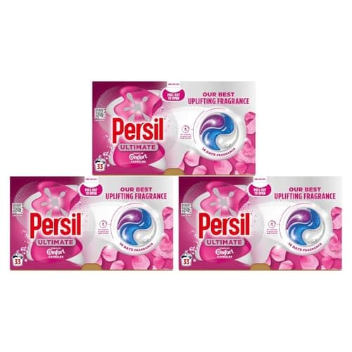 Image of Persil Ultimate Washing Capsules 33 Washes,Outstanding Stain Removal with No Residues Even in Quick and Cold Washes 14 Days of Lasting Freshness Washing Pods, 3 Pack