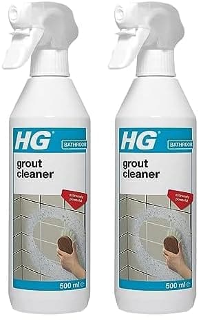 Image of HG Grout Cleaner, Ready-To-Use Tile Grouting Cleaning Spray, Removes Stubborn Dirt, Marks & Stains Between Tiled Walls & Floors - 500ml Spray (591050106) (Pack of 2)