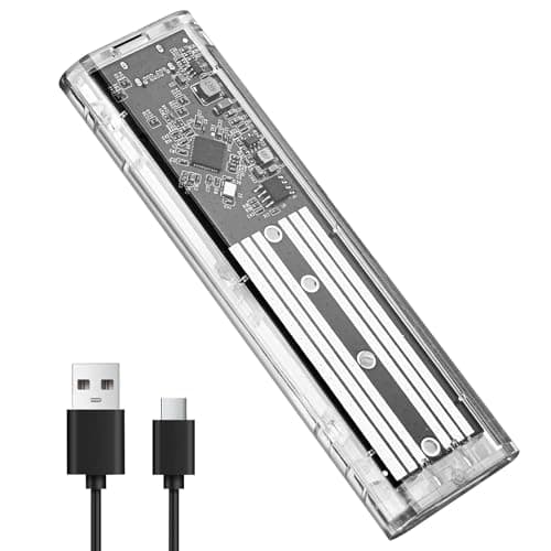Image of M.2 SATA NGFF SSD Enclosure, Tool-free USB 3.1 Gen 1 SATA External Enclosure Supports M & M+B Key in 2230/2242/2260/2280 SSDs USB C NGFF Adapter Support UASP & TRIM