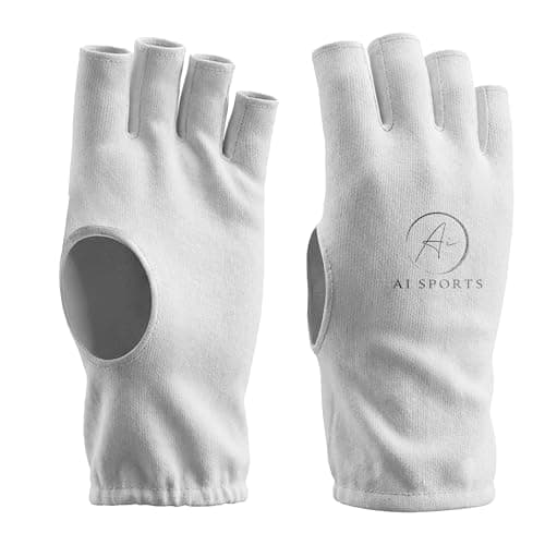 Image of AI SPORTS Cricket Batting Inner Gloves – Fingerless Cotton Inners – Breathable, Sweat-Absorbing Gloves for Enhanced Grip & Comfort (Men's, Fingerless)