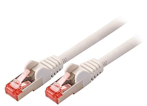Image of Invero® High-Speed Cat 6 Ethernet RJ45 (8P8C) Male - RJ45 (8P8C) Male Network S/FTP LAN Cable PC Router Patch Snagless Lead 100% Copper, Supports 1000 Mbps - 1m Grey