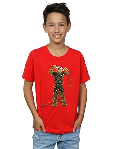 Image of Star Wars Boys Chewbacca Christmas Lights T-Shirt 7-8 Years Red