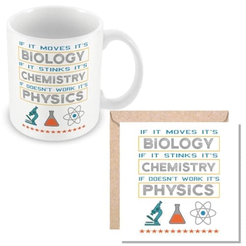 Image of MUGGZ Mug & Card Gift for Scientist - Biology Physics Chemistry for Scientists - Giftset - Made in The UK