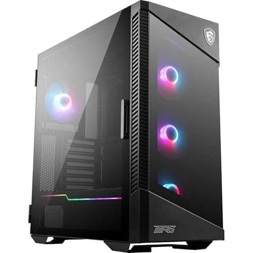 Image of MPG VELOX 100R Premium Gaming PC Case (ARGB Lighting, Vertical GPU Bracket, Side Air Vents, 360mm Radiator Support, Type-C, Tempered Glass Swinging Window, Supports Up To 7 Fans)