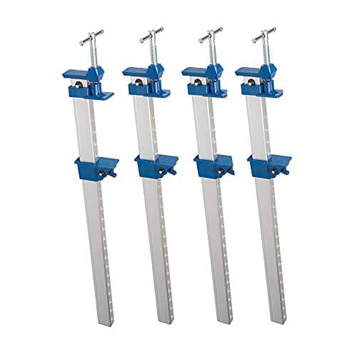 Image of Dapetz ® 4x aluminum sash clamp 1200mm sash clamps. Deep-cut acme thread enables final tightening and application of clamping pressure. Made with u-section aluminum