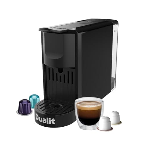 Image of Dualit Coffee Pod Machine - One Touch Operation and Other Capsule Compatible - Barista style espresso at home - Automatic dose control - Programmable dosing memory - Automatic Shut-Off