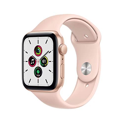 Image of Apple Watch SE 2020 (GPS, 44mm) Gold Aluminium Case with Pink Sand Sport Band (Renewed)