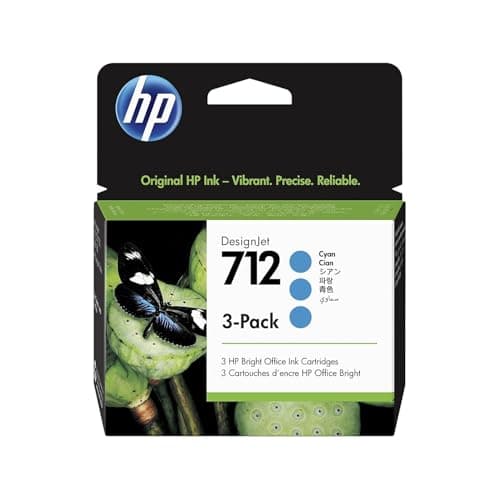 Image of HP 712 3ED77A 3-pack Cyan 29-ml Genuine Ink Cartridge with Original Ink, for DesignJet T650, T630, T250, T230 & Studio Large Format Plotter Printers 713 DesignJet Printhead