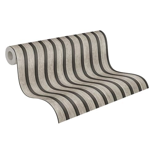 Image of A.S. Création PintWalls II 391092 Wallpaper Acoustic Panels 3D Grey Black Wooden Slats 10.05 m x 0.53 m, Single Unit, Made in Germany