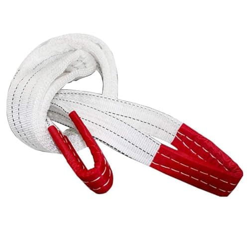 Image of Unifizz 1T 3M Lift Sling Straps Flat Crane Sling Polyester Lifting Slings Load Capacity for Lifting, Towing, Pulling White