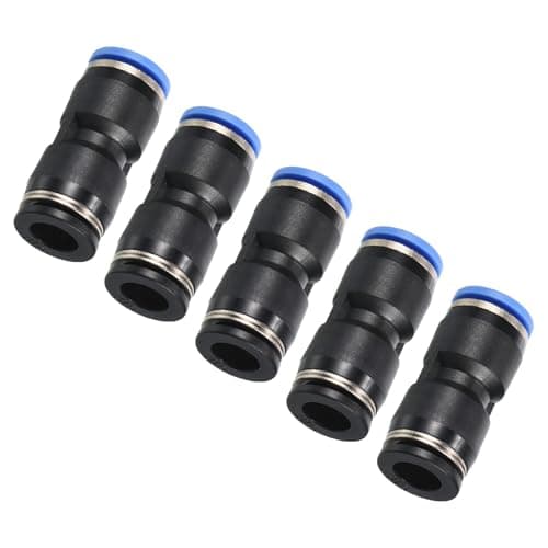 Image of TA-VIGOR 3/8" to 10mm Push to Connect Fittings, 5 Pack Straight Union Push Reducers, Push Fit Connectors for PU Nylon PTFE Tubing, Pneumatic Air Line Quick Fitting, Push Lock Coupler