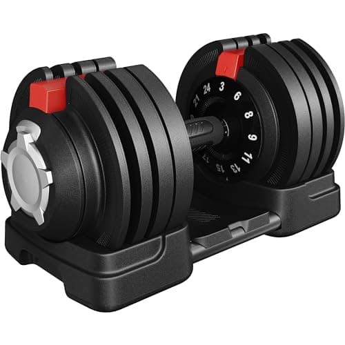 Image of Yaheetech Adjustable Dumbbells 24KG Dumbbell Set 12 In 1 Adjustable Weights with Non-Slip Handle & Safety Locking Mechanism, Home Gym Strength Training Equipment for Full Bodybuilding