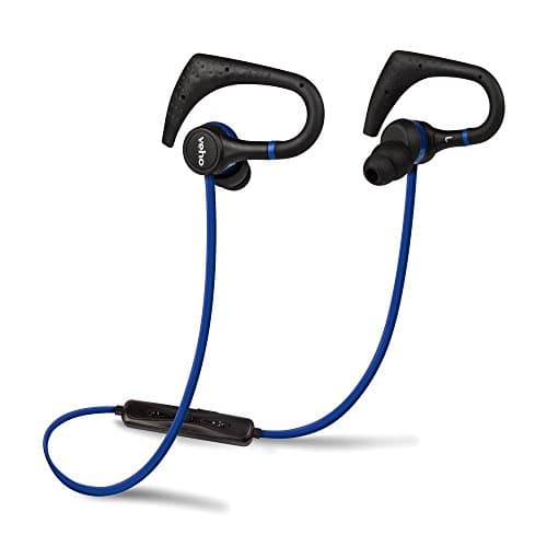 Image of Veho ZB-1 In-Ear Sports Wireless Bluetooth Headphones | Sports Hook | Microphone | Remote Control | Flex Anti-Tangle Cable – Blue (VEP-007-ZB1)