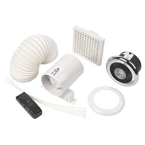 Image of Manrose In-Line LED Shower Light Fan Kit Bright Chrome mm