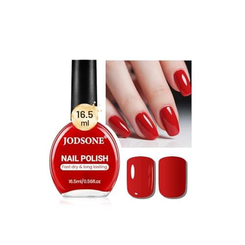 Image of JODSONE 16.5ml Red Nail Polish Large Volume Quick Drying Nail Polish, Fast Drying and Long Lasting Color Nail Art DIY Home Manicure Gift for Women