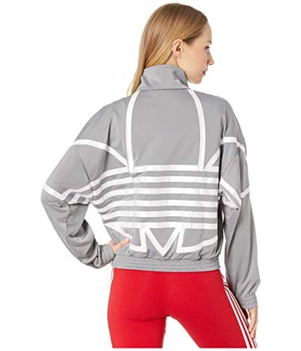 Image of adidas Originals Women's Large Logo Track Top, Charcoal Solid Grey/White, M
