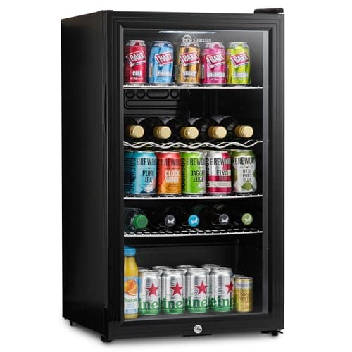 Image of Subcold Super85 LED - Under-Counter Fridge | 85L Beer, Wine & Drinks Fridge | LED Light + Lock and Key | Energy Efficient (Black, 85L)…