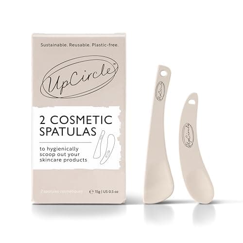 Image of UpCircle Cosmetic Spatulas - Keep Skincare Products Clean + Water-Free - Sanitary, Safe, Plastic-Free Washable + Reusable - 2 Pieces