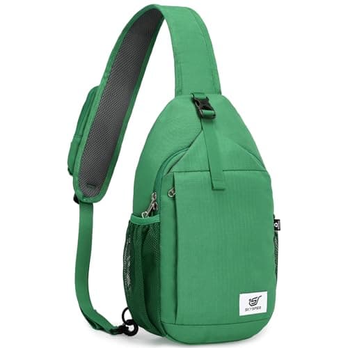 Image of SKYSPER Sling Bag RFID Cross Body Bag Recycled Crossbody Backpack Travel Daypack(Green)