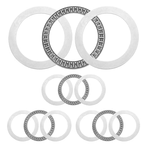 Image of sourcing map 4 Sets AXK75100+2AS Thrust Needle Roller Bearings with Washers, 75x100x3mm Chrome Steel Needles Roller Bearing, P5 (ABEC 5)