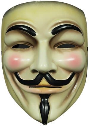 Image of FoxyPrinting Guy Fawkes Vendetta Style Celebrity Cardboard Party Face Mask Fancy Dress