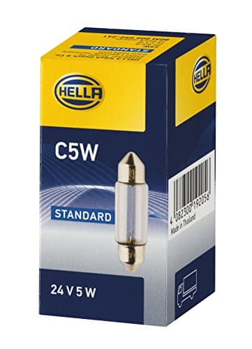Image of HELLA 8GM 002 092-241 Bulb - C5W - Heavy Duty - 24V - 5W - Socket Type: SV8,5-8 - Box - Quantity: 10