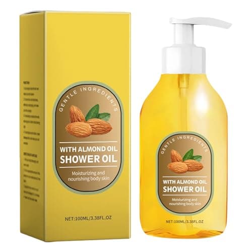 Image of Body Shower Oil with Almond & Vitamin E, Hydrating & Nourishing Body Wash, Gentle Cleansing, Smoother and Softer, Soothing & Restoring Sensitive and Dry Skin, Refreshing Non-Greasy (1pcs)
