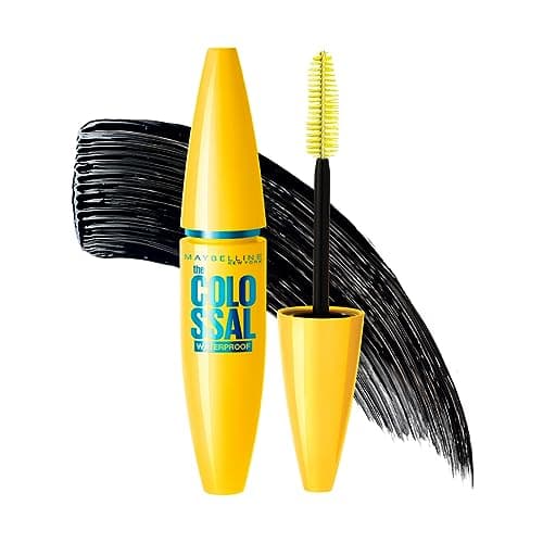 Image of Maybelline Mascara, Colossal Mascara Lengthening and Volumising Waterproof Mascara, Up to 9x Volume in One Coat, Infused with 2x More Collagen, Clump-Free, Bold Black Finish, 01 Black