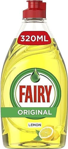 Image of FAIRY Original Lemon Washing Up Liquid, Dishes Grease Cleaner with Irresistible Lemon Scent, 320ml