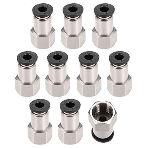 Image of sourcing map Push to Connect Tube Fitting Adapter 4mm Tube OD x G1/8 Female Straight Pneumatic Connecter Connect Pipe Fitting 10pcs