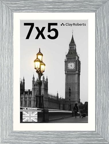 Image of Picture Frame 7 x 5, Light Grey, Freestanding and Wall Mountable, 13 x 18 cm, 7x5 Picture Frames, Grey 5x7 Photo Frames, 7x5 Photo Collage Gallery Display