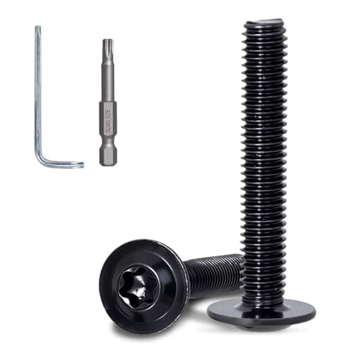 Image of KINETOX 50PCS M5 Stainless Steel Bolts M5 x 20 mm Torx Pan Head Machine Screws Black Zinc Plated Stainless Steel Screws for Metal PC Case Model Building & Furniture Use
