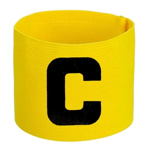 Image of LICQIC Captains Armband, Elastic Sports Arm Band, Adjustable Captain Armbands, for football, hockey, rugby and many other sports (Design B, Yellow)