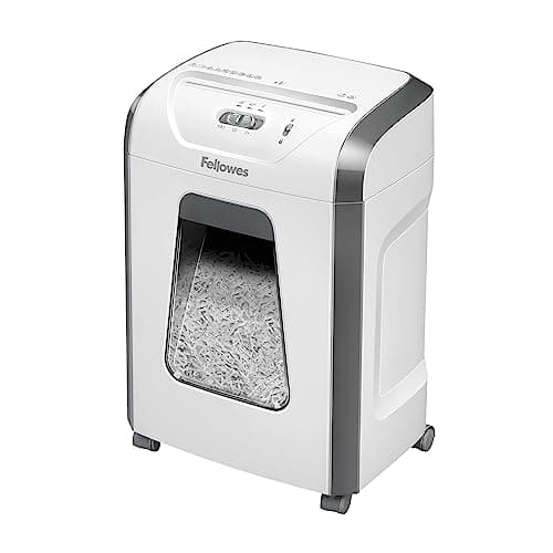 Image of Fellowes Paper Shredder for Home Office Use - 12 Sheet Cross Cut Paper Shredder for Deskside Use - FS-12C Home Shredder with 19L Pull-out Bin - 20 Minute Run-Time - High Security P4 - Amazon Exclusive