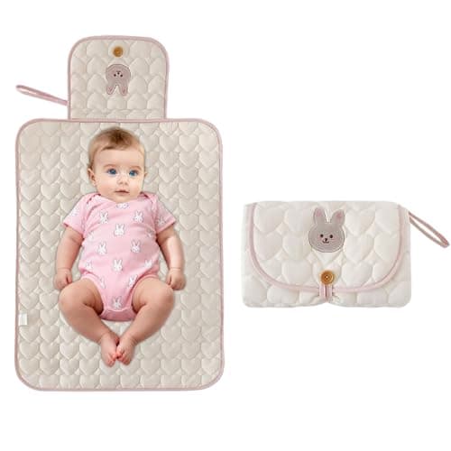 Image of Baby Changing Mat,1 PCS Travel Changing Mat,Baby Changing Pad,Portable Changing Pad for Newborns,Infant Gift (Rabbit Pattern)