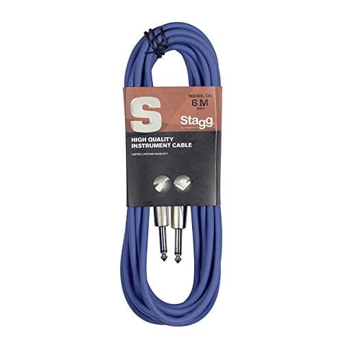Image of Stagg SGC6DL CBL 6M / 20FT Instrument Cable - Blue