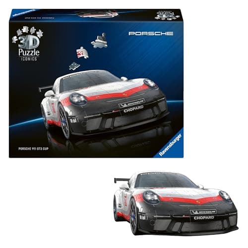 Image of Ravensburger Iconics Porsche GT3 Cup, 108 piece 3D Jigsaw Puzzle for Adults and Kids Age 8+ Years Up New Version
