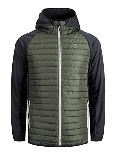 Image of JACK & JONES Male Hybrid Jacket, Forest Night/w. Black, M