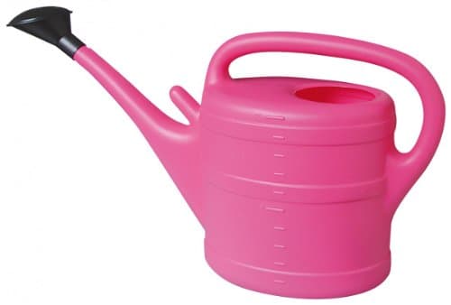 Image of Green Wash Essential Watering Can 10L Pink with rose storage nozzle.