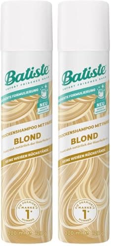 Image of Batiste Dry Shampoo in Blondes with a Hint of Colour 200ml, No Rinse Spray to Refresh Hair in Between Washes, No White Residue for Blonde or Highlighted Hair (Pack of 2)