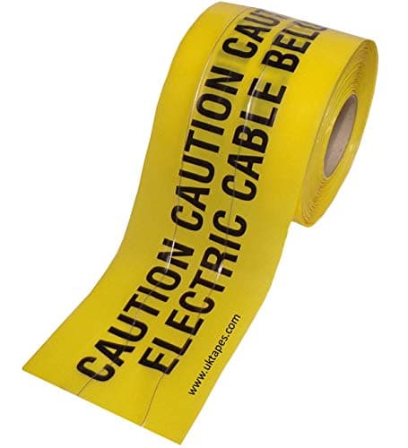 Image of CAUTION ELECTRIC CABLE BELOW detection tape - WAVEYWIRE - underground detectable warning tape with twin tracer wires (150mm x 100M)