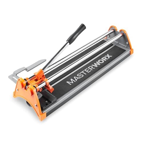 Image of MasterWorx 430mm Manual Tile Cutter | Professional Ceramic & Porcelain Tile Cutting Tool with Tungsten Carbide Scoring Wheel | 17 Inch Floor & Wall Cutter with Precision Measuring Guide