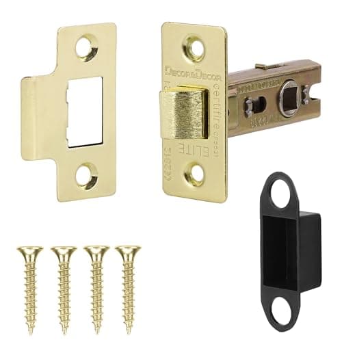 Image of Decoranddecor 2.5 Inch Tubular Mortice Latch for Internal Doors, Fire Rated - 1 Pack - 44 mm Back Set - 64 mm Overall Length - Polished Brass