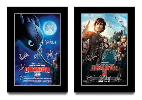 Image of HWC Trading How to Train Your Dragon Collection Gifts Printed Poster Set Signed Autograph Picture for Movie Memorabilia Fans (ID-004245) - A4 Print Only