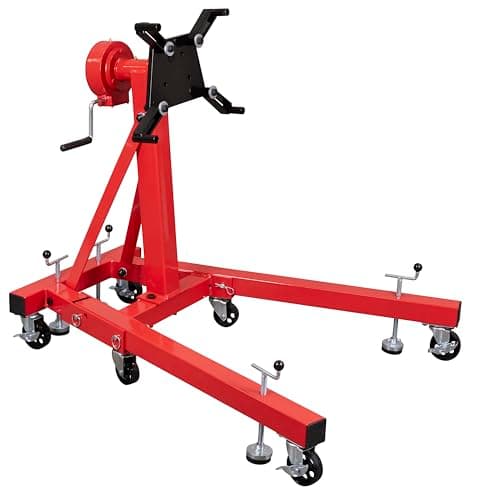 Image of Sealey 680kg Folding 360º Rotating Engine Stand with Geared Handle Drive - ES680D