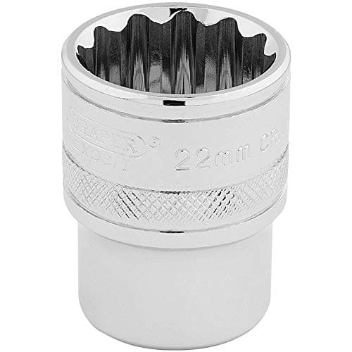 Image of Draper 33368 1/2" Square Drive 12 Point Socket, 22mm Size