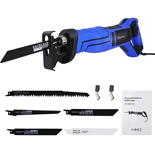 Image of Powerful Reciprocating Saw 900W 240V Variable Speed Electric Corded Sabre Saw, Reciprocating Saw with Tool Less Blade Change,Variable Speed&Lock-Button, w/5 Saw Blades